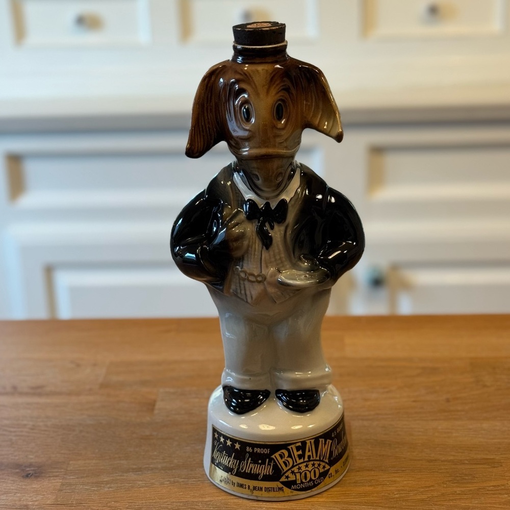 🎩🇺🇸 Vintage 1960 Jim Beam Democrat Donkey Political Decanter